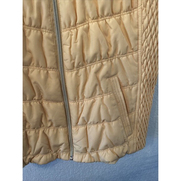 NWT Christopher & Banks Puffer Vest Zip Women PM Petite Pockets Quilted Yellow - Picture 8 of 9